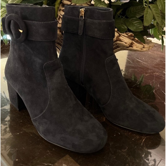 Nine West black suede leather booties size 7 - Picture 5 of 15